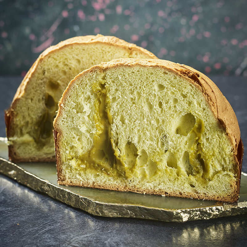 Panettone | plnené pistáciovým krémom, bez hrozienok a kandizovaného ovocia 100g – Obrázok 2