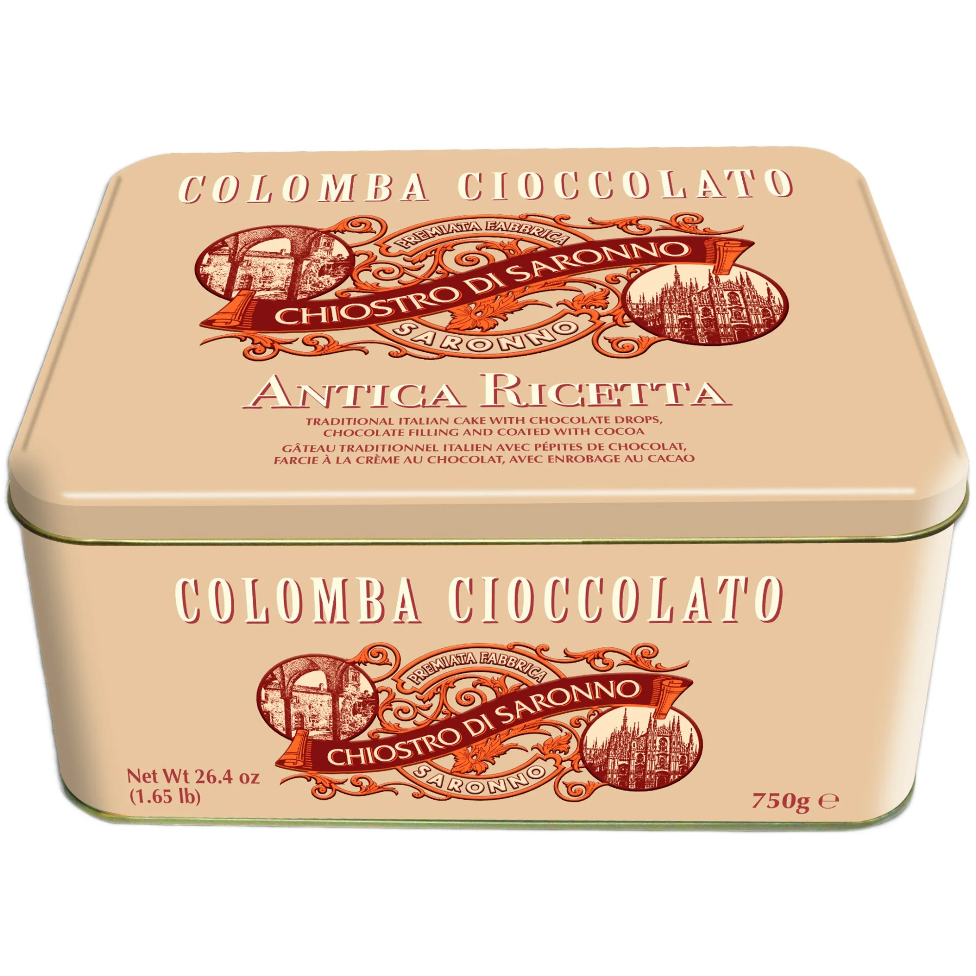 COLOMBA kysnutý koláč 750g s čokoládovou náplňou v plechovej dóze (021282)