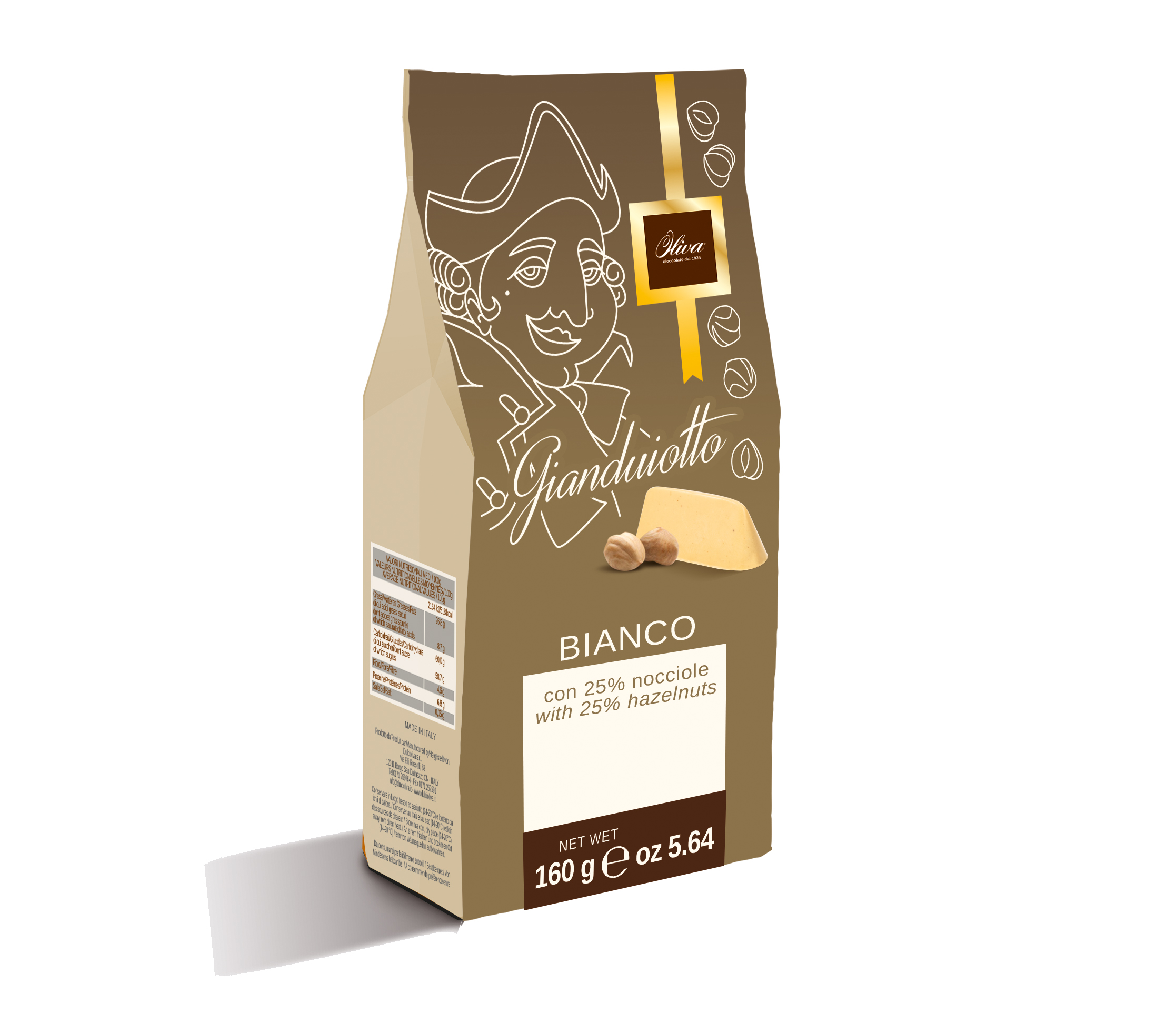Pralinky z bielej čokolády a 25% orieškov 160g | GIANDUIOTTI Bianco 25% Nocciole