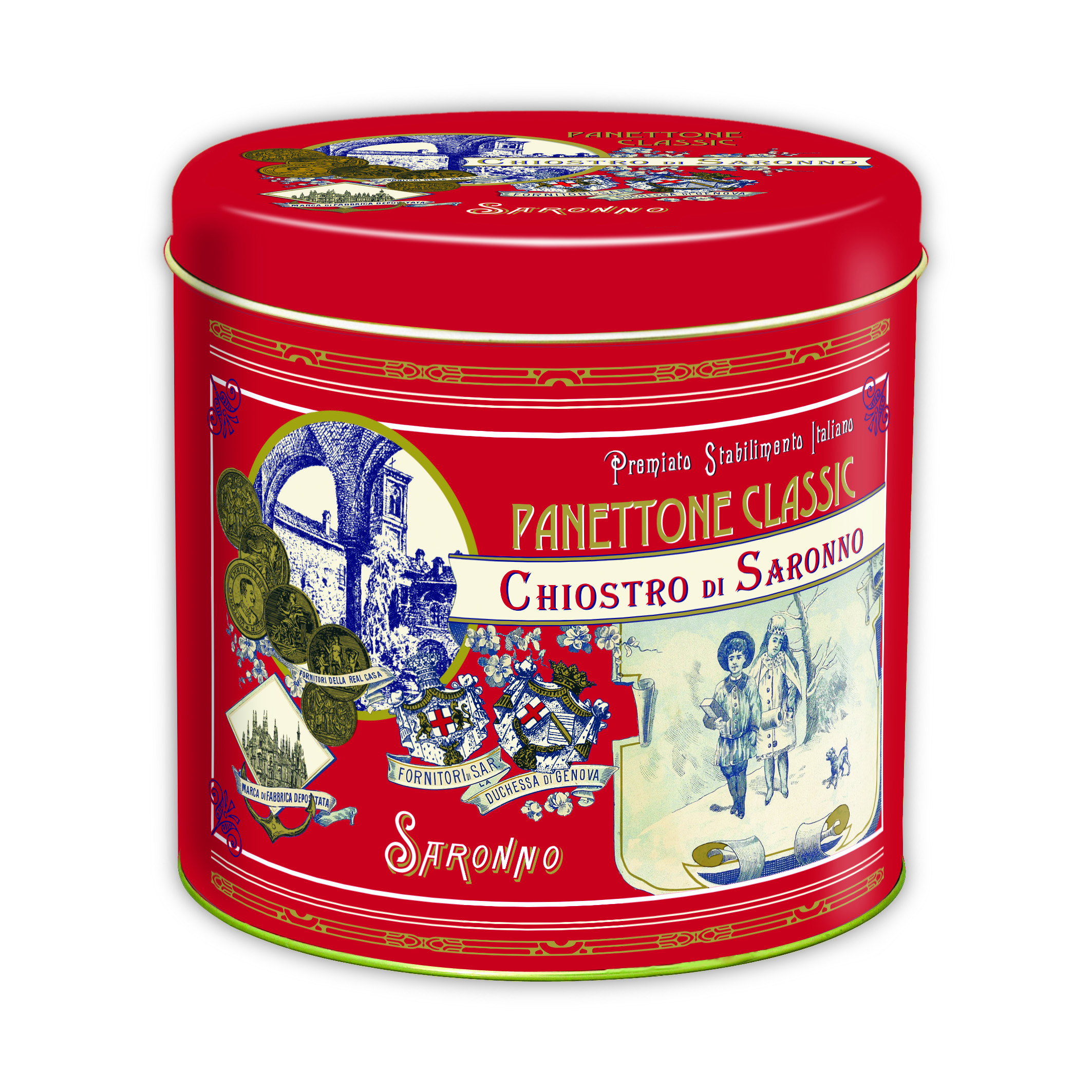 Panettone Promenade v retro plechovke | s kandizovaným ovocím a hrozienkami 100g