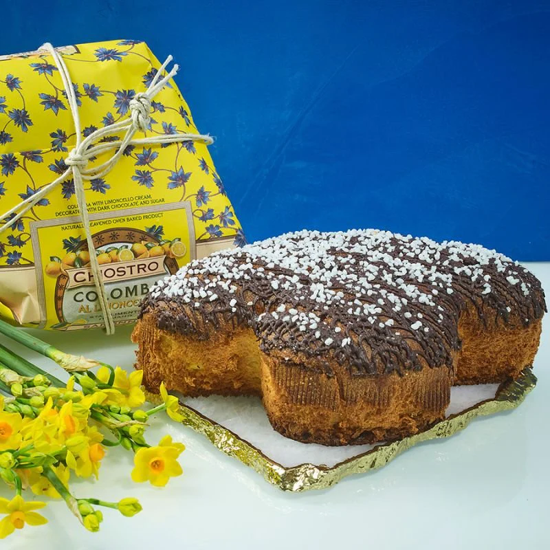 Colomba 750g | plnená limoncello krémom, s čokoládovou polevou a cukrovými zrnkami – Obrázok 2